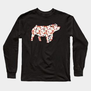Watercolor Poppy Pig Silhouette 1 - NOT FOR RESALE WITHOUT PERMISSION Long Sleeve T-Shirt